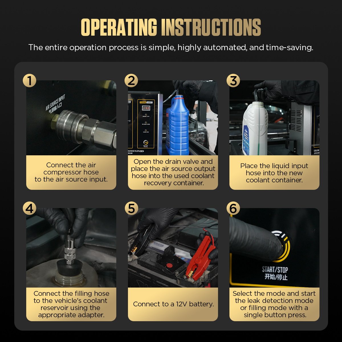 SC301 AUTOOL Automotive Coolant Leak Tester and Filling Machine - Image 9