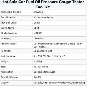 autool msp311 tu 443 fuel pressure gauge for all models