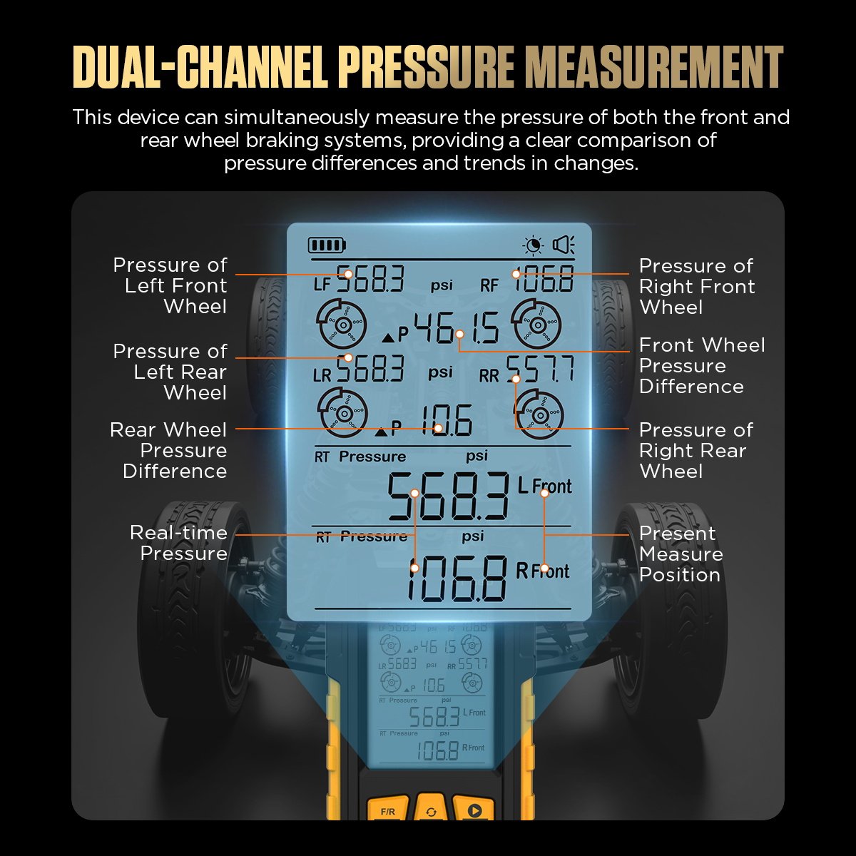 PT660 AUTOOL Digital Brake Pressure Gauge for brake system - Image 2