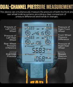 autool pt660 brake pressure gauge for brake system checking supports two channel
