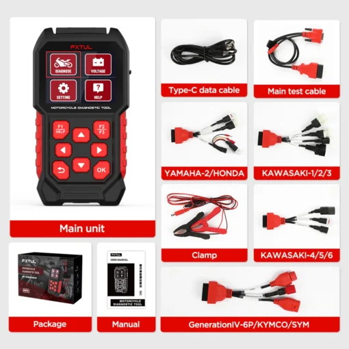 Scan Ktm FXTUL M4 Motorcycle Scanner OBD2 Code Reader Scan Tool For HONDA YAMAHA ...