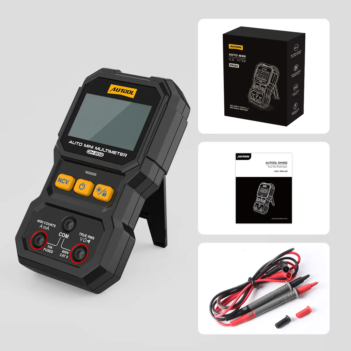 AUTOOL DM202 Mini Digital Multimeter NCV Tester Ture-RMS 4000 Counts - Image 9