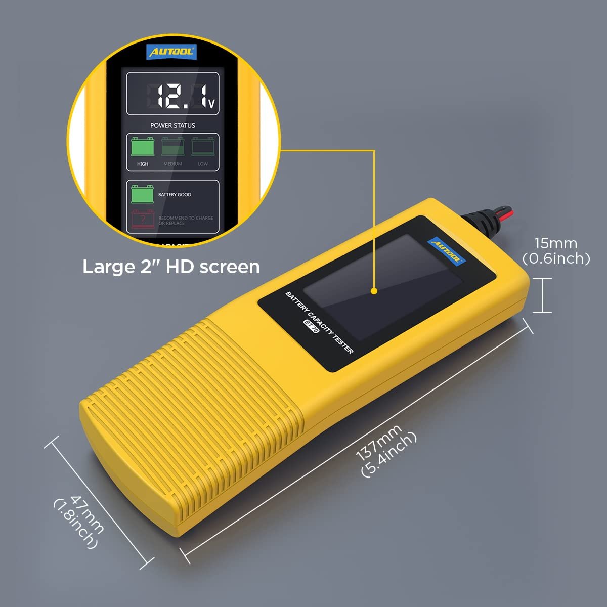 Autool BT70 mini automotive voltage battery monitor car battery capacity tester 12V 24V - Image 3