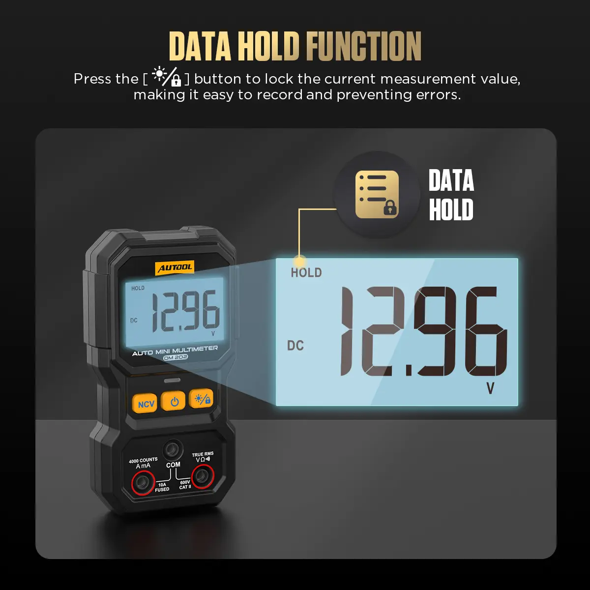AUTOOL DM202 Mini Digital Multimeter NCV Tester Ture-RMS 4000 Counts - Image 6