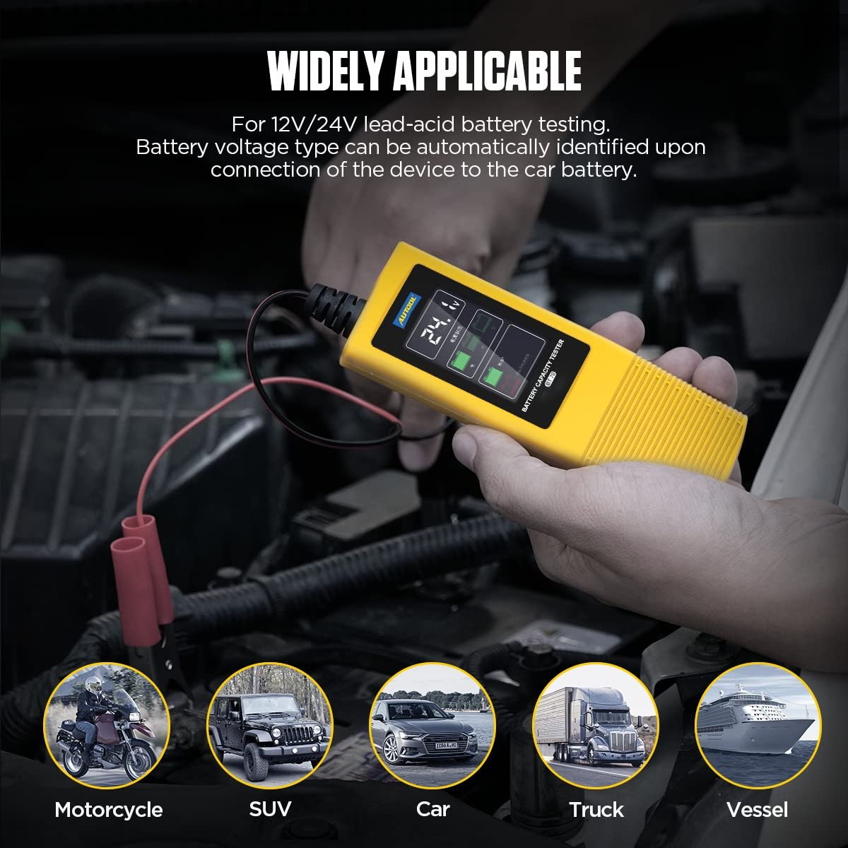 Autool BT70 mini automotive voltage battery monitor car battery capacity tester 12V 24V - Image 4
