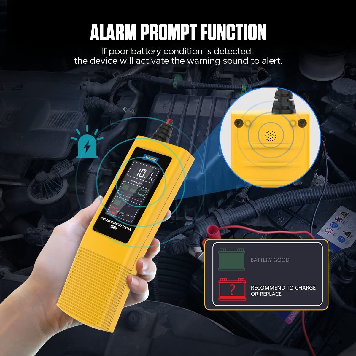 Autool BT70 mini automotive voltage battery monitor car battery capacity tester 12V 24V - Image 5
