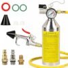 AUTOOL AC Flush Kit 220PSI Gauge Hose for R134A R12 | Dual Scale 0-220PSI/16bar Gauge, 3.5FT 500PSI Nylon Hose, Relief Valve Safety for Auto Home HVAC Condenser/Evaporator