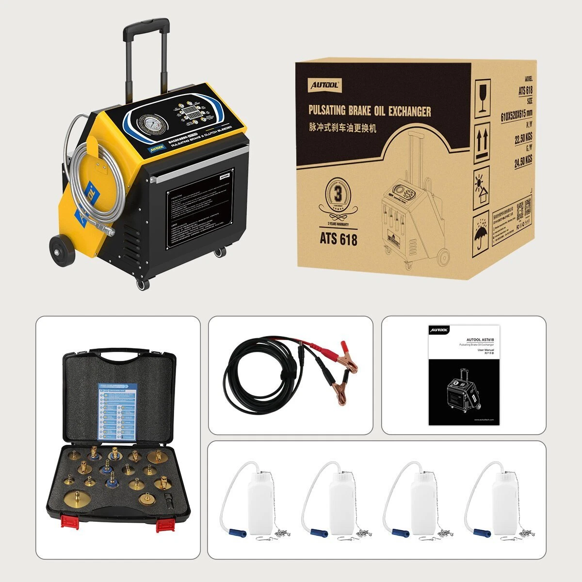 AUTOOL Electric Brake Fluid Bleeder AST618 Brake Pressure Bleeder Bleeding Oil Exchange - Image 11